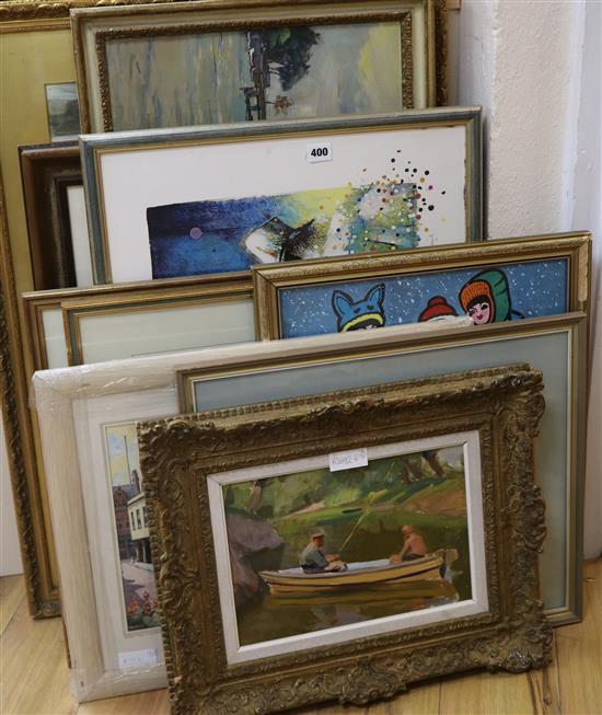 A group of assorted paintings and prints